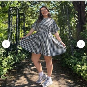 Shiny by Nature Black and White Checkered Women’s Dress